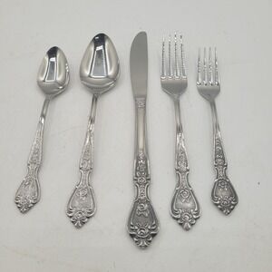 New Vintage NORMANDY Stainless‎ Steel Flatware 2 Forks, 2 Spoons & Table Knife